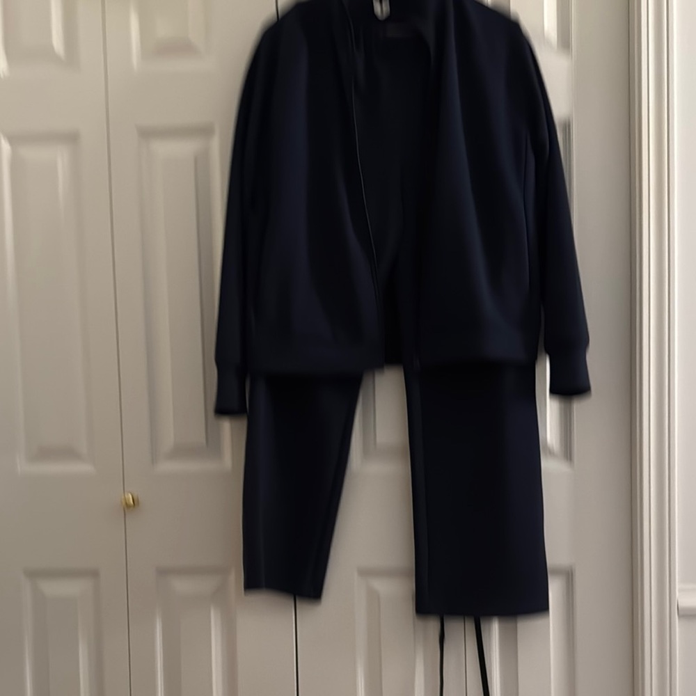 Stylish Navy Blue Jacket and Pants Set